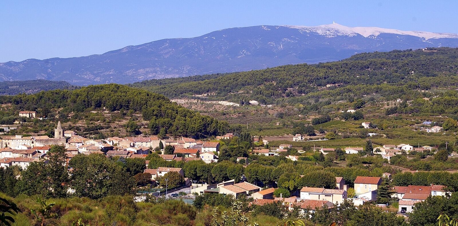 Malemort-du-Comtat, with Mont Ventoux behind